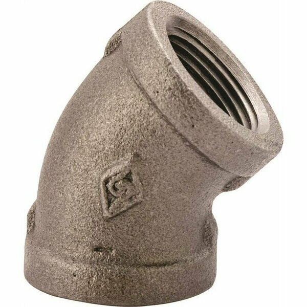 Worldwide Sourcing Prosource Pipe Elbow, 1-1/4 in, FIP, 45 deg Angle, Malleable Iron, SCH 40 Schedule, 300 psi Pressure 4-1-1/4B